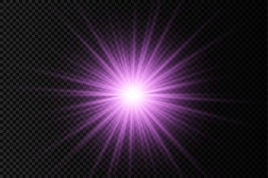 Mor parlak ışık yıldızı, menekşe patlaması güneş ışınları.