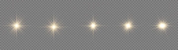 Star burst con luce, raggi di sole gialli. — Vettoriale Stock