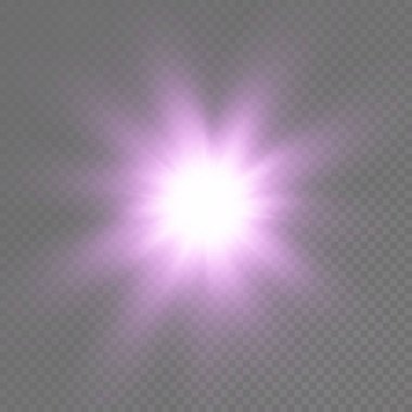 Mor parlak ışık yıldızı, menekşe patlaması güneş ışınları.