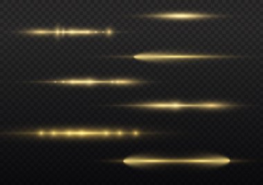 Yatay ışık ışını, parlak sarı yatay çizgi