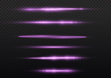 Yatay mor ışık ışınları, flaş mor çizgi.