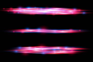 Kırmızı mavi hareketli polis hattı, yatay ışık huzmeleri