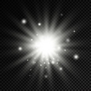 Parlayan beyaz ışık, patlayan güneş ışınları..
