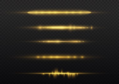 Yatay ışık ışını, parlak sarı yatay çizgi