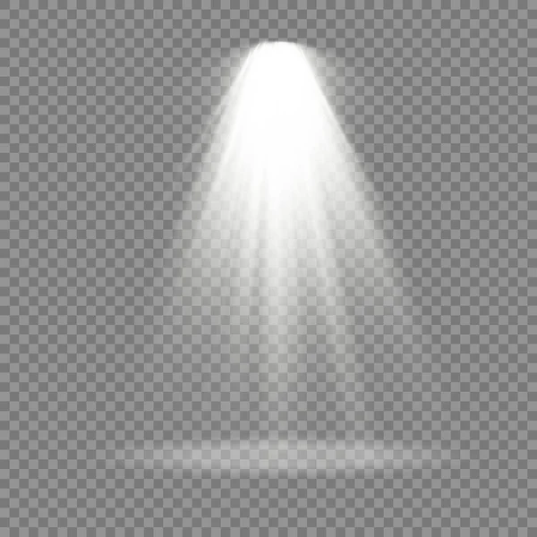 白のスポットライト、プロジェクターの光効果のセット. — ストックベクタ
