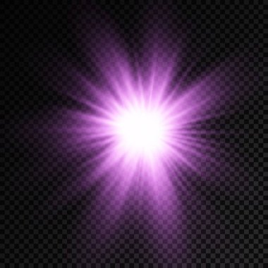 Mor parlak ışık yıldızı, menekşe patlaması güneş ışınları.