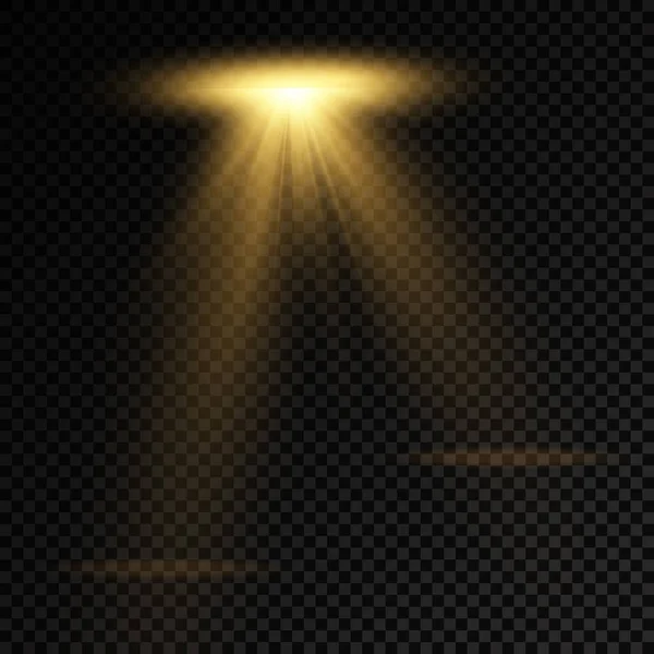 Sárga reflektorfény, vetítőfény hatás. — Stock Vector