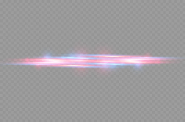 Rode blauwe bewegingslijn, horizontale lichtstralen — Stockvector
