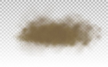 Uçan kum, kahverengi toz bulutu, rüzgar, kum fırtınası.