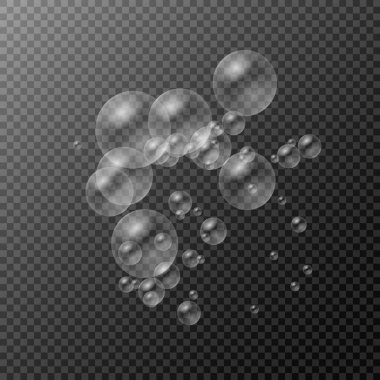 Bir dizi gerçekçi renkli sabun köpüğü.. 