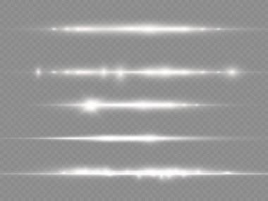 Yatay ışık ışınları, parlayan beyaz çizgi ışınları.