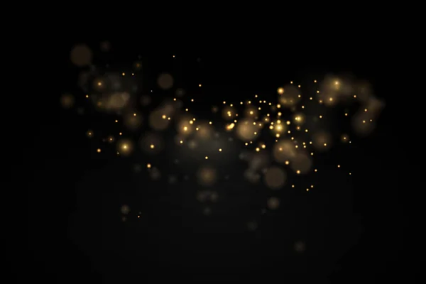 Glühende Bokeh-Lichter, leuchtende Fackelstaubpartikel — Stockvektor