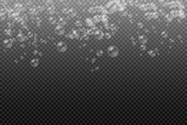 Ensemble de bulles de savon d'eau colorées réalistes. — Image vectorielle