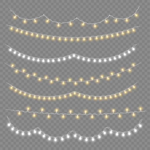 Christmas glowing light garland, led neon lamp. — Stock Vector