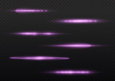Mor parlak çizgi, mor yatay ışık ışınları.