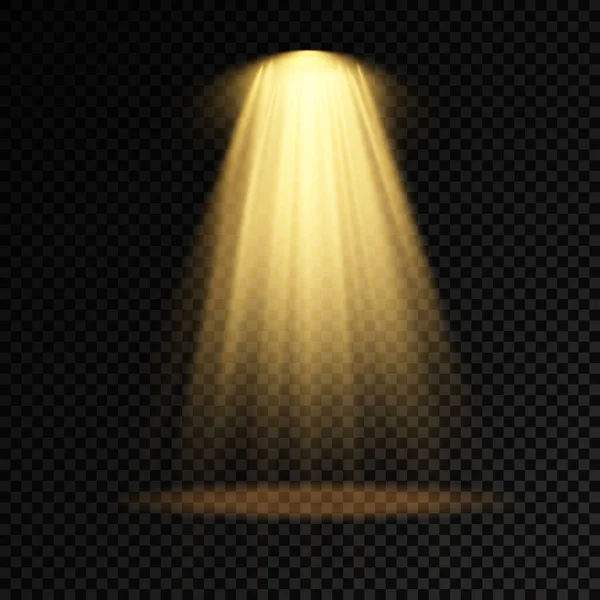 Un projecteur d'éclairage jaune projecteur doré — Image vectorielle