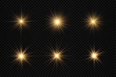 Parlak ışık yıldızı, sarı güneş ışınları, güneş ışığı.