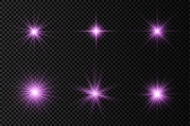 Parlak ışık yıldızı, mor güneş ışınları, güneş ışığı.