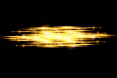 Altın parlak çizgi, sarı yatay ışık huzmesi