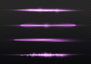 Mor parlak çizgi, mor yatay ışık ışınları.