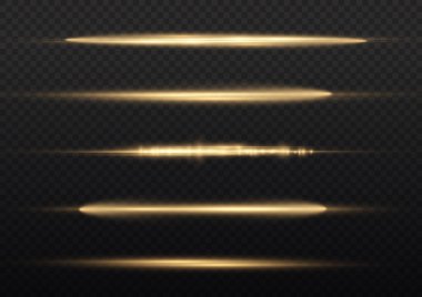 Altın parlak çizgi, sarı yatay ışık huzmesi