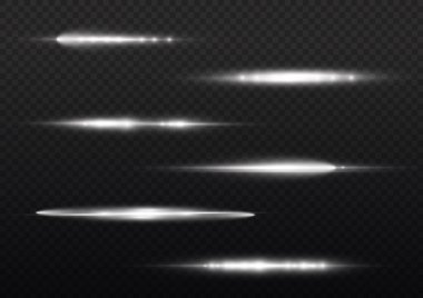 Yatay ışık ışınları, parlayan beyaz yatay çizgi