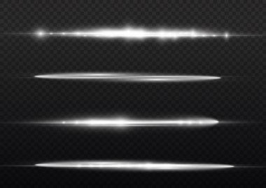 Yatay ışık ışınları, parlayan beyaz yatay çizgi
