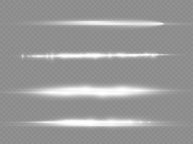Yatay ışık ışınları, parlayan beyaz yatay çizgi