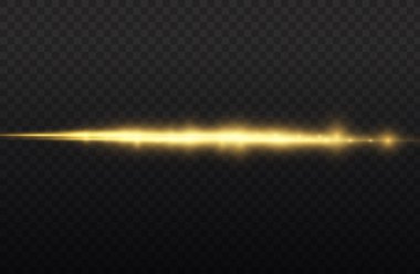 Altın parlak çizgi, sarı yatay ışık huzmesi