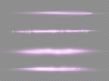 Mor parlak çizgi, mor yatay ışık ışınları.