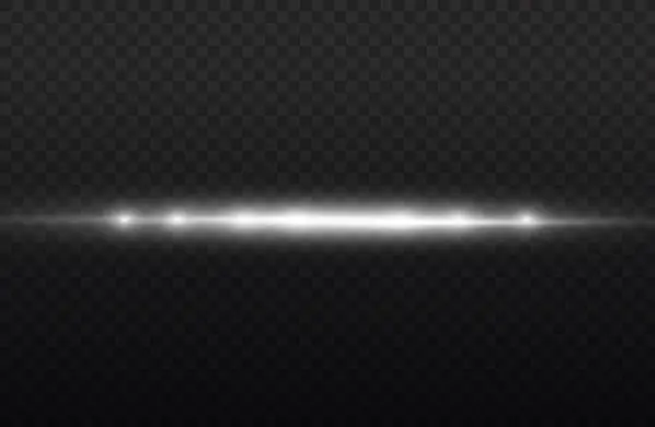 Horisontella ljusstrålar, blinkande vit horisontell linje — Stock vektor