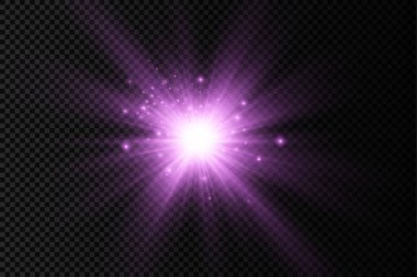 Parlak ışık yıldızı, mor güneş ışınları, güneş ışığı.
