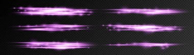 Mor parlak çizgi, mor yatay ışık ışınları.