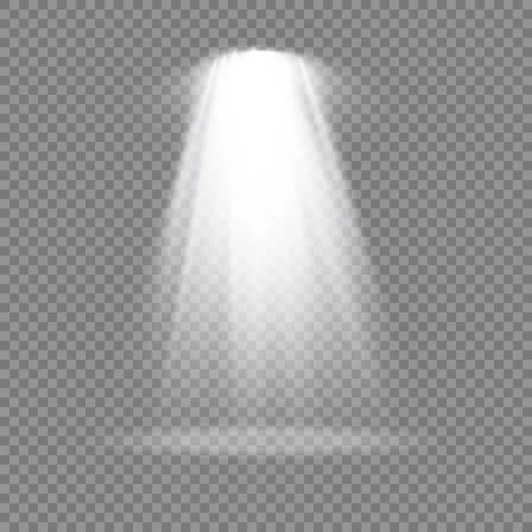 Uppsättning vitt ljus spotlight, projektor ljus. — Stock vektor