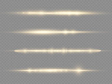 Altın parlak çizgi, sarı yatay ışık huzmesi