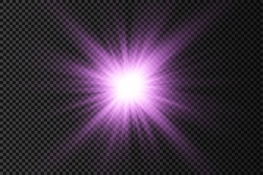 Parlak ışık yıldızı, mor güneş ışınları, güneş ışığı.
