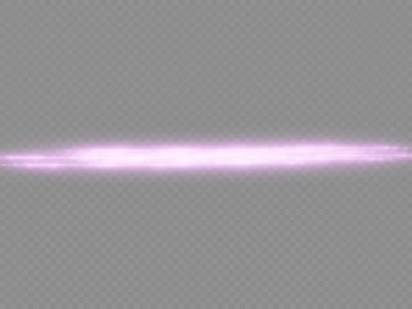 Fialová záře, fialové vodorovné světelné paprsky — Stockový vektor