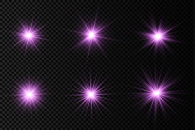 Parlak ışık yıldızı, mor güneş ışınları, güneş ışığı.
