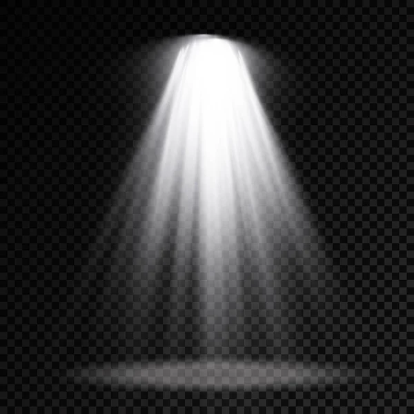 Set of white lighting spotlight, projector light. — Stock Vector