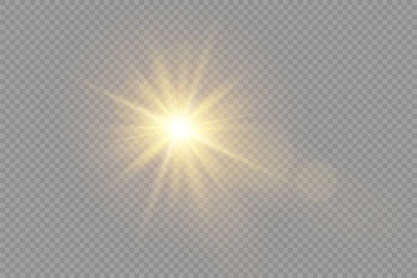 Яскраво-жовта зірка вибухнула, ефект золотистого світла . — стокове фото