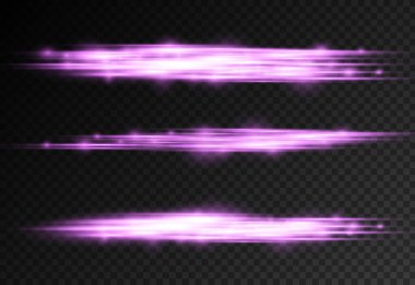 Mor parlak çizgi, mor yatay ışık ışınları.