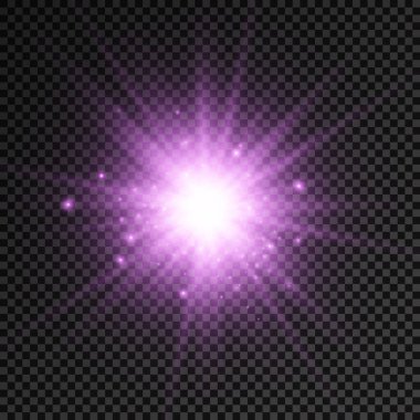 Parlak ışık yıldızı, mor güneş ışınları, güneş ışığı.