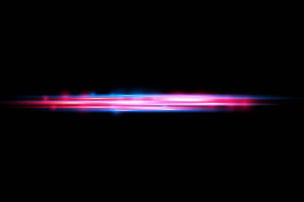 Rode blauwe bewegingslijn, horizontale lichtstralen — Stockvector