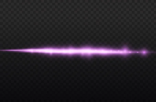 Lila Leuchtlinie, violette horizontale Lichtstrahlen — Stockvektor