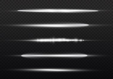 Yatay ışık ışınları, parlayan beyaz yatay çizgi