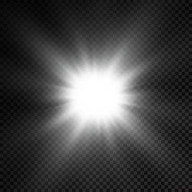 Parlayan beyaz ışık, patlayan güneş ışınları..