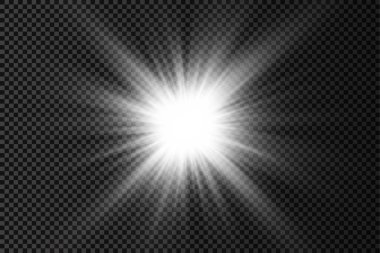 Parlak ışık yıldızı, beyaz güneş ışınları, güneş ışığı.