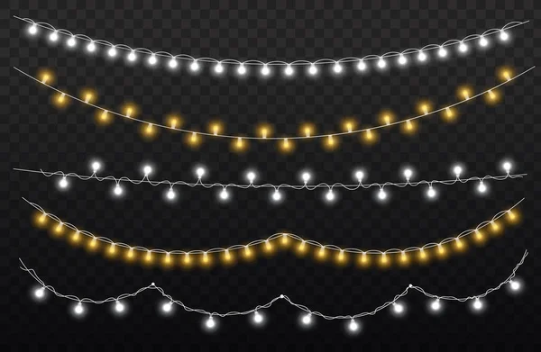 LED neon lamp licht, Kerst slinger decoratie — Stockvector