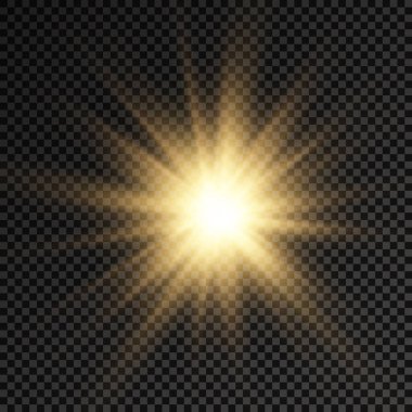 Parlak ışık yıldızı, sarı güneş ışınları, güneş ışığı.
