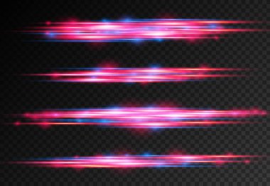 Kırmızı mavi hareketli polis hattı, yatay ışık huzmeleri